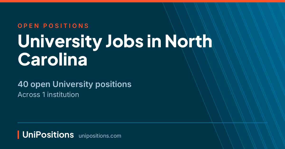 University jobs in North Carolina — 40 open positions