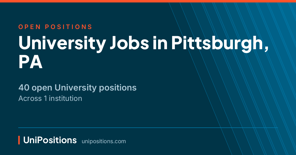 University jobs in Pittsburgh, PA — 40 open positions