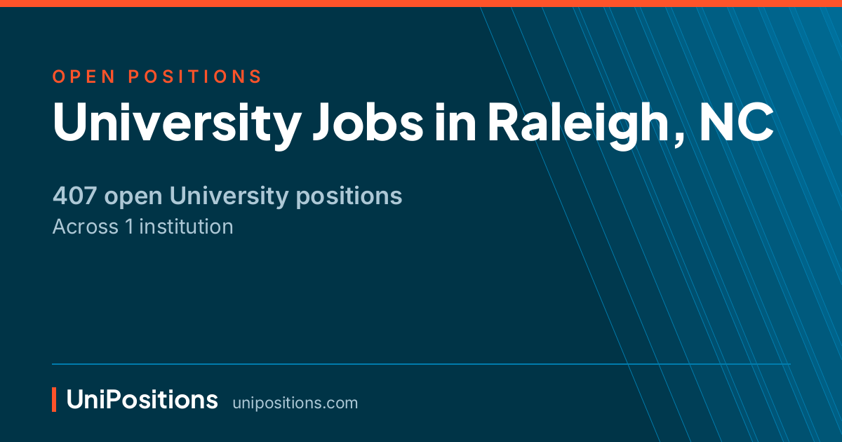 University jobs in Raleigh, NC — 407 open positions