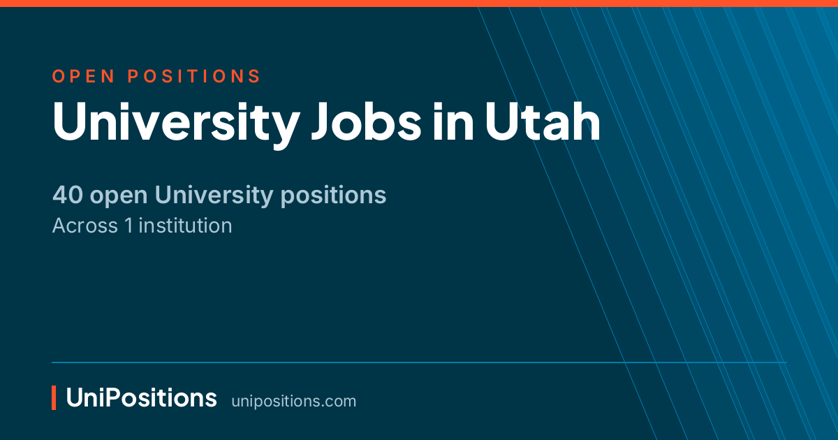 University jobs in Utah — 40 open positions