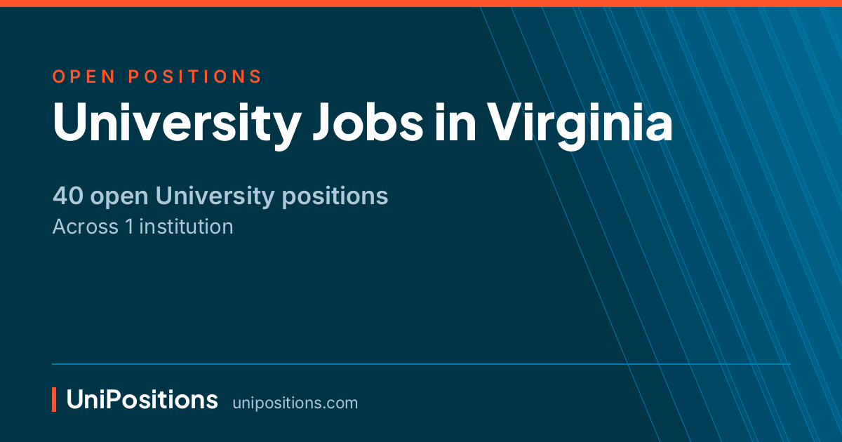 University jobs in Virginia — 40 open positions