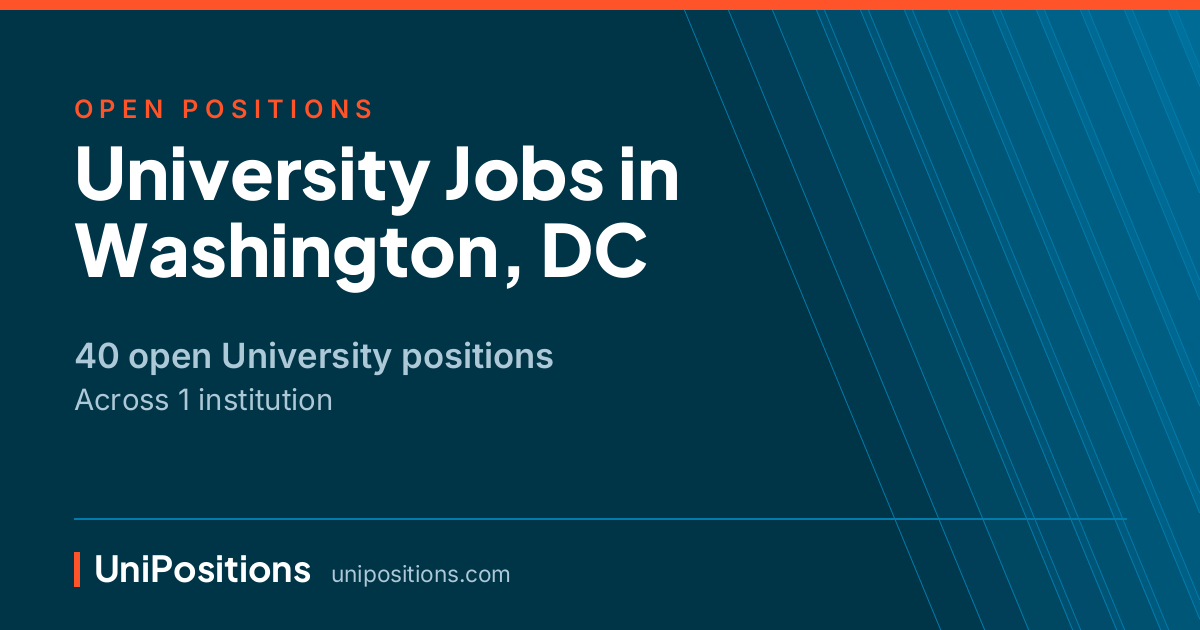 University jobs in Washington, DC — 40 open positions