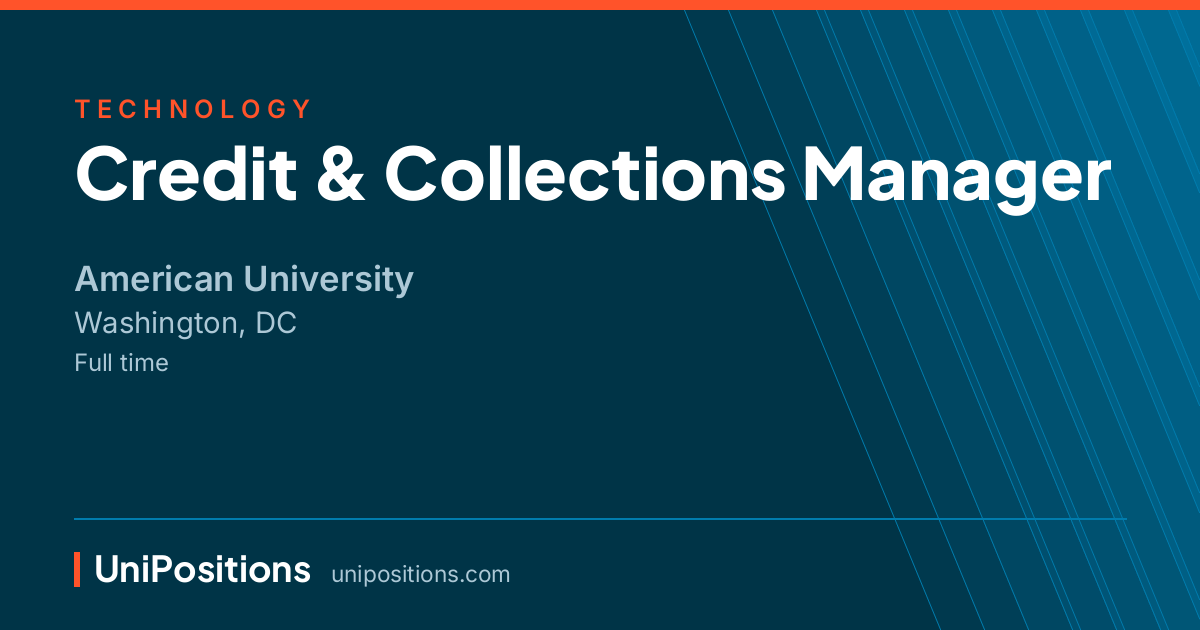 Credit & Collections Manager at American University, Washington, DC