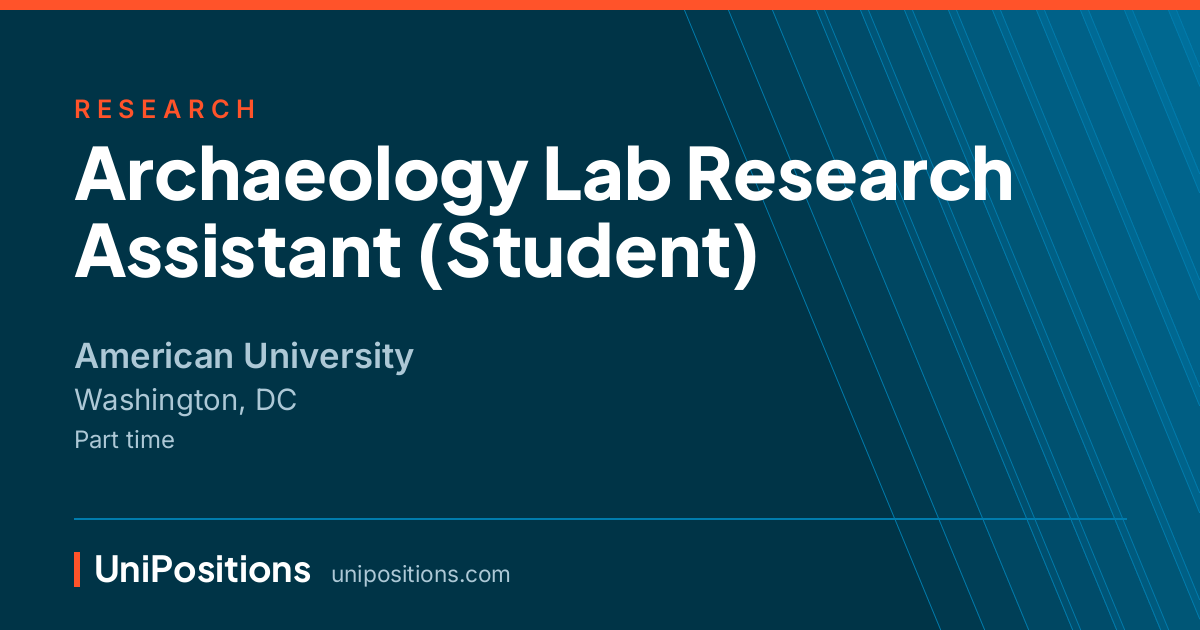 Archaeology Lab Research Assistant (Student) at American University, Washington, DC