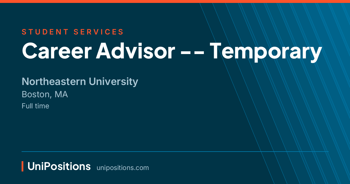 Career Advisor -- Temporary at Northeastern University, Boston, MA