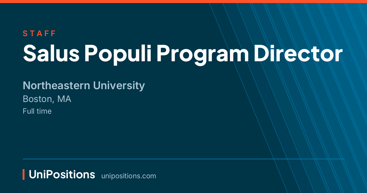Salus Populi Program Director at Northeastern University, Boston, MA