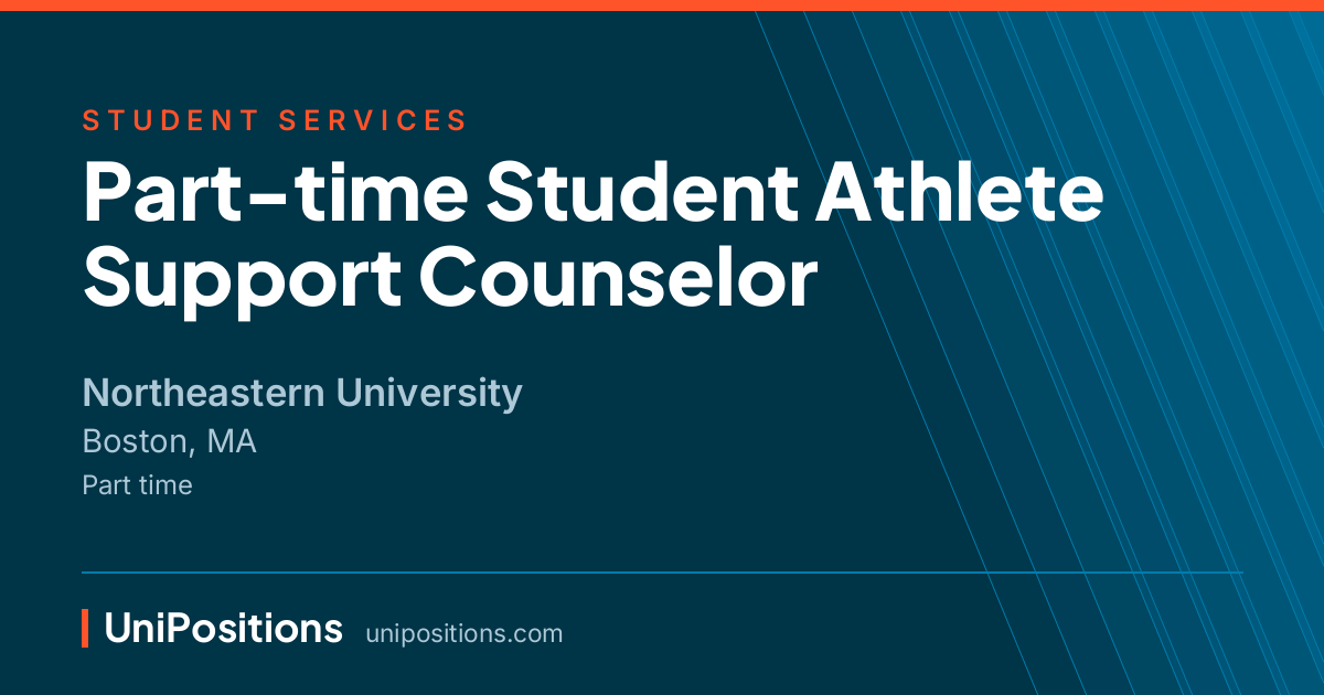 Part-time Student Athlete Support Counselor at Northeastern University, Boston, MA