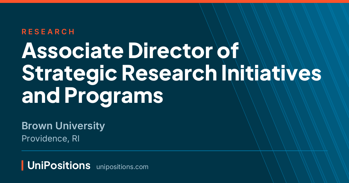 Associate Director of Strategic Research Initiatives and Programs at Brown University, Providence, RI