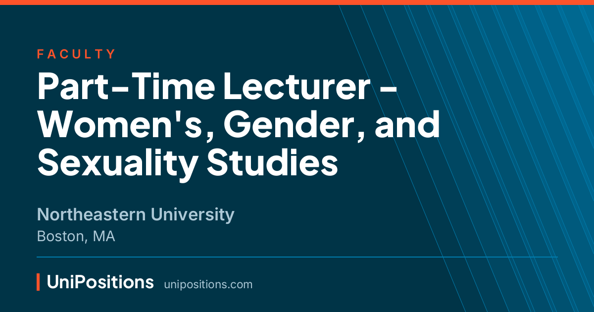 Part-Time Lecturer - Women's, Gender, and Sexuality Studies at Northeastern University, Boston, MA