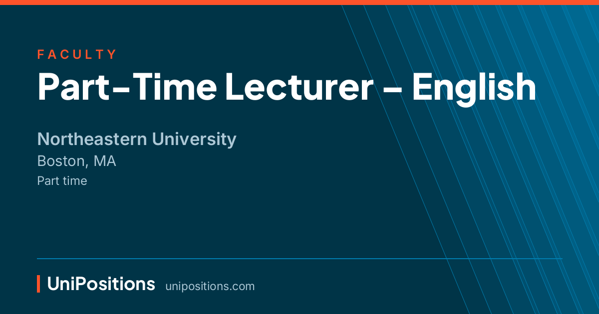 Part-Time Lecturer – English at Northeastern University, Boston, MA