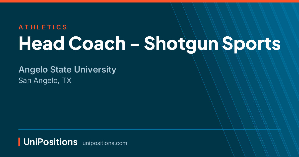 Head Coach - Shotgun Sports at Angelo State University, San Angelo, TX