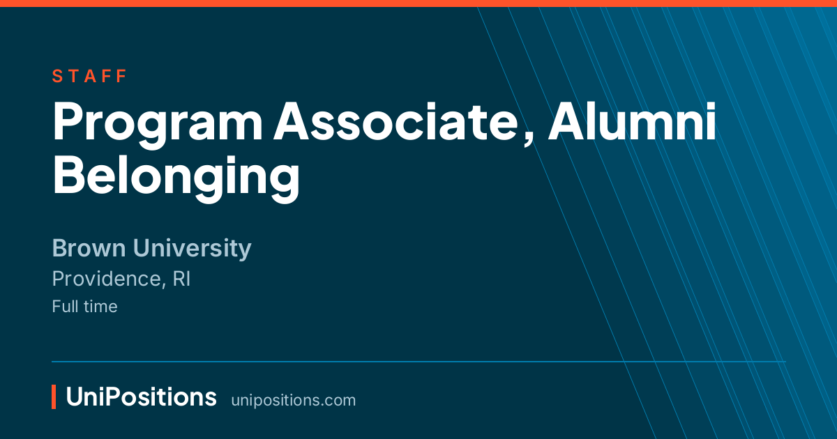 Program Associate, Alumni Belonging at Brown University, Providence, RI