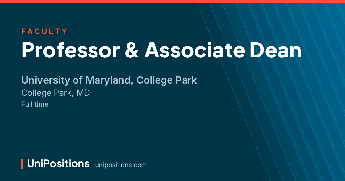 Professor & Associate Dean at University of Maryland, College Park, College Park, MD