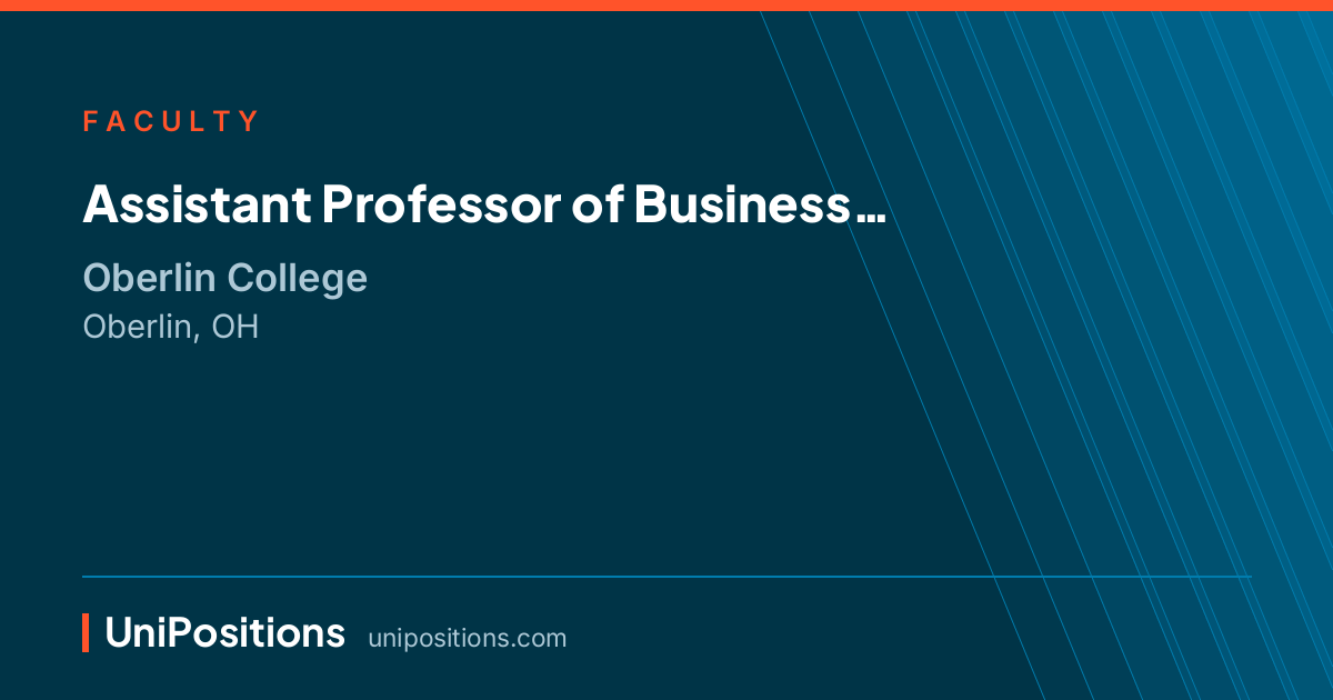 Assistant Professor of  Business at Oberlin College, Oberlin, OH