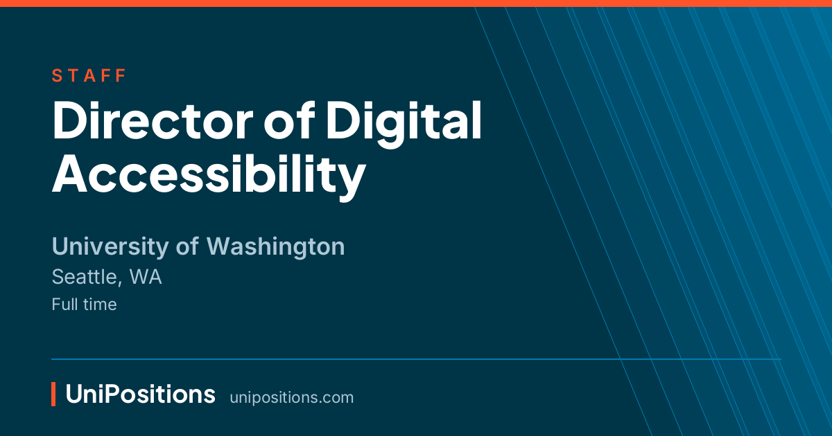Director of Digital Accessibility at University of Washington, Seattle, WA