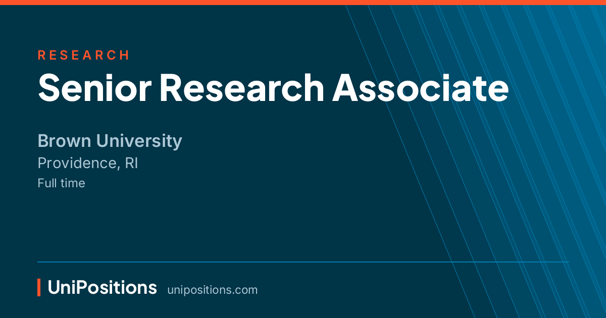 Senior Research Associate at Brown University, Providence, RI