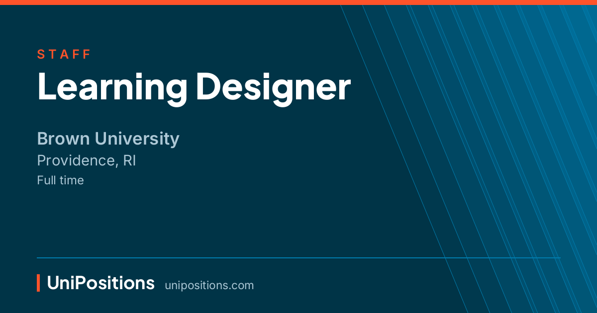 Learning Designer at Brown University, Providence, RI