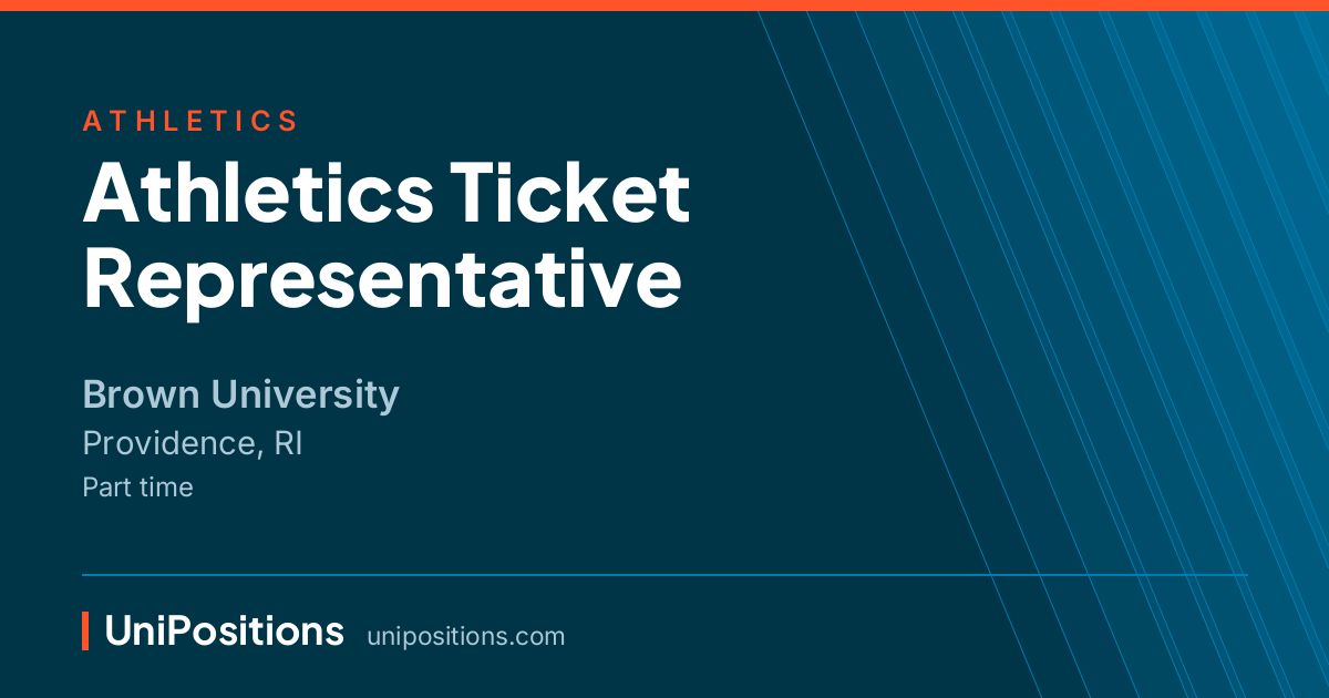 Athletics Ticket Representative at Brown University, Providence, RI