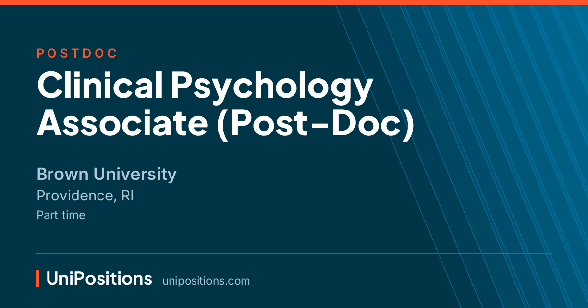 Clinical Psychology Associate (Post-Doc) at Brown University, Providence, RI