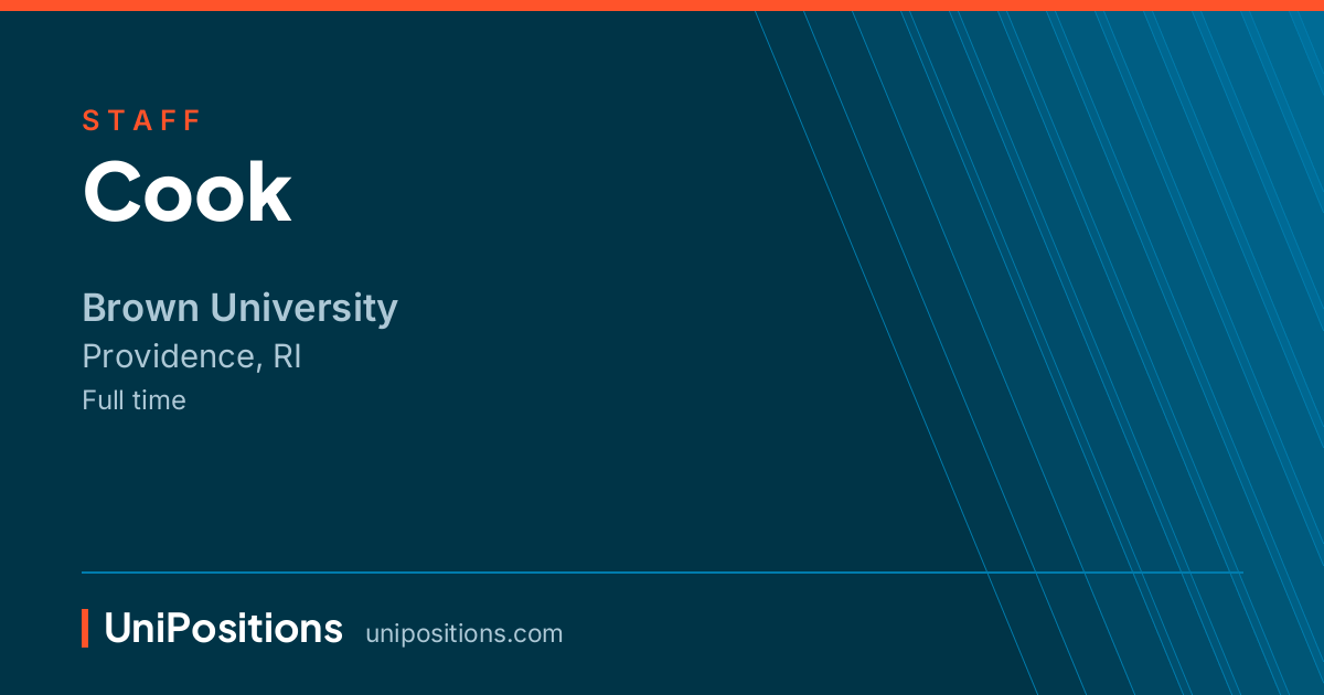 Cook at Brown University, Providence, RI