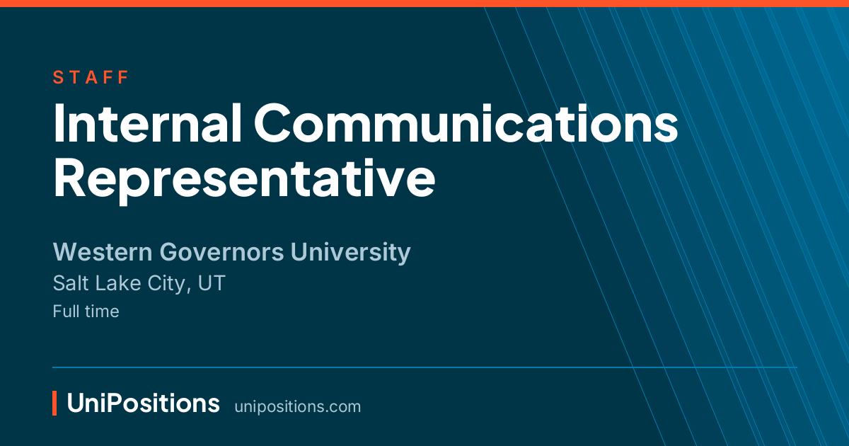 Internal Communications Representative at Western Governors University, Salt Lake City, UT
