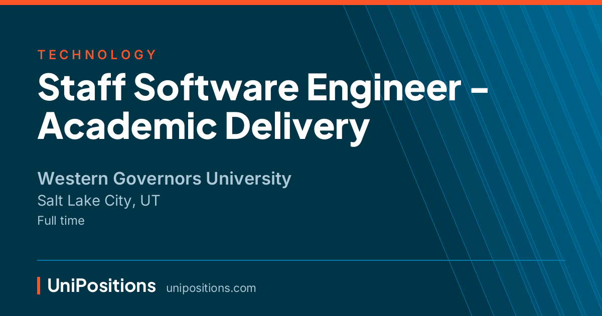 Staff Software Engineer - Academic Delivery at Western Governors University, Salt Lake City, UT