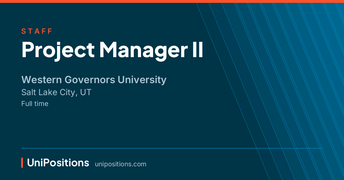 Project Manager II at Western Governors University, Salt Lake City, UT