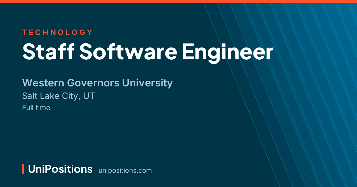 Staff Software Engineer at Western Governors University, Salt Lake City, UT