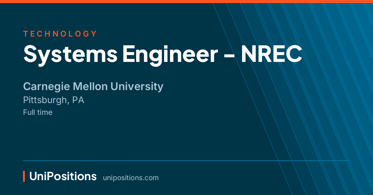 Systems Engineer - NREC at Carnegie Mellon University, Pittsburgh, PA