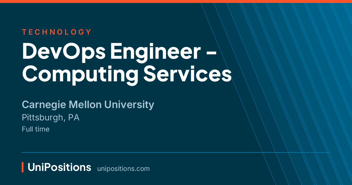 DevOps Engineer - Computing Services at Carnegie Mellon University, Pittsburgh, PA