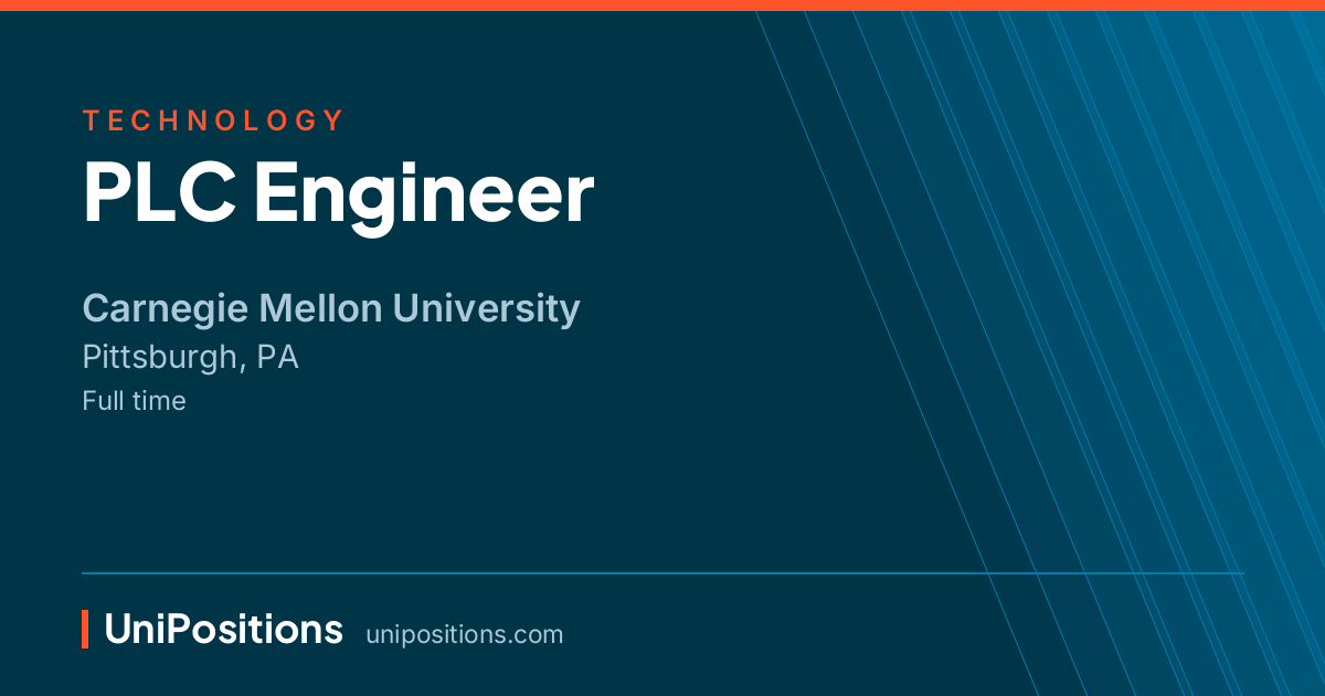 PLC Engineer at Carnegie Mellon University, Pittsburgh, PA