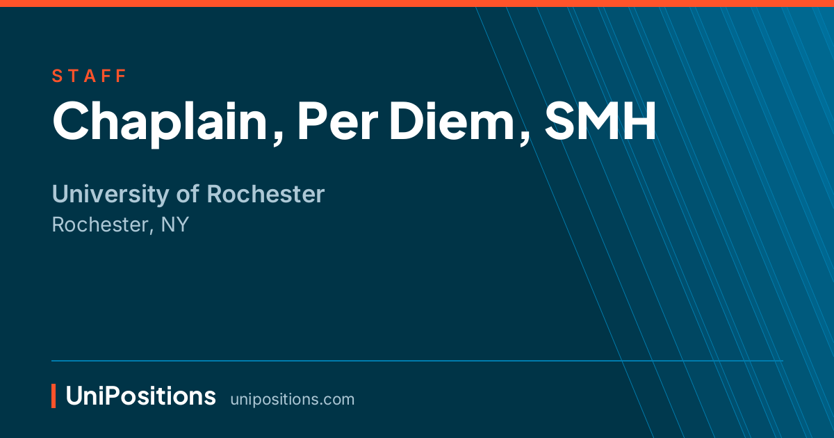 Chaplain, Per Diem, SMH at University of Rochester, Rochester, NY