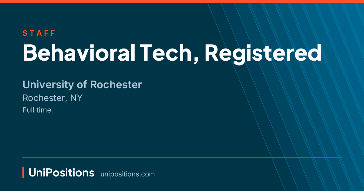 Behavioral Tech, Registered at University of Rochester, Rochester, NY