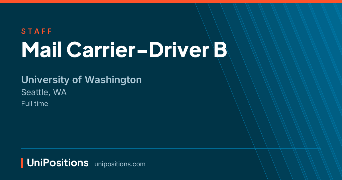 Mail Carrier-Driver B at University of Washington, Seattle, WA
