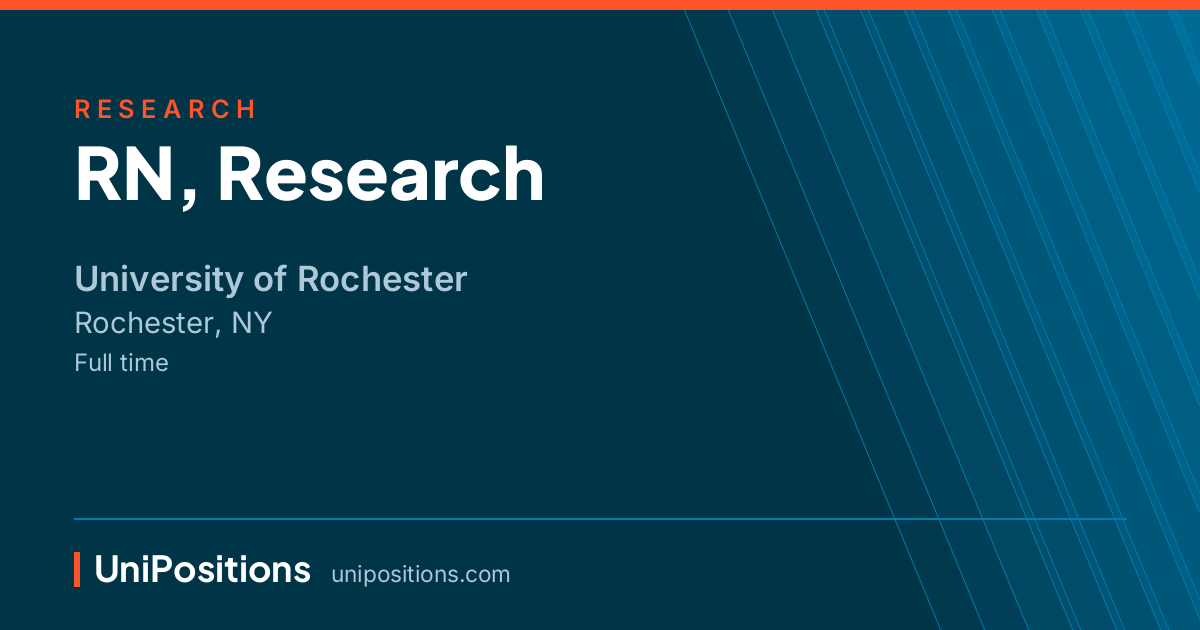 RN, Research at University of Rochester, Rochester, NY