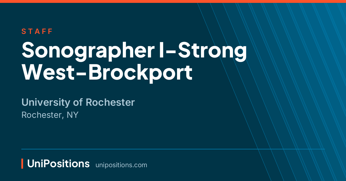 Sonographer I-Strong West-Brockport at University of Rochester, Rochester, NY