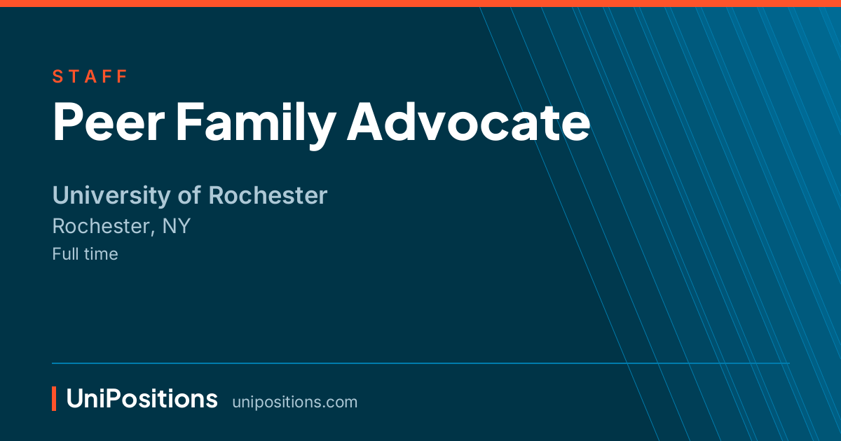 Peer Family Advocate at University of Rochester, Rochester, NY