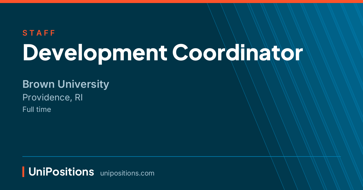 Development Coordinator at Brown University, Providence, RI