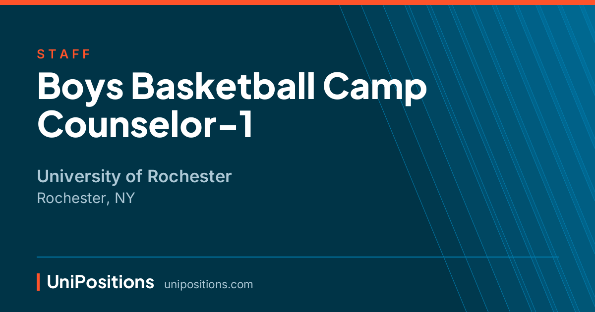 Boys Basketball Camp Counselor-1 at University of Rochester, Rochester, NY