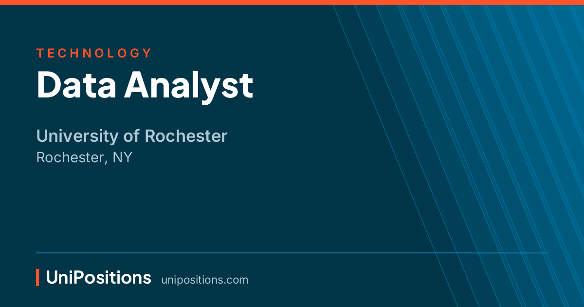 Data Analyst at University of Rochester, Rochester, NY