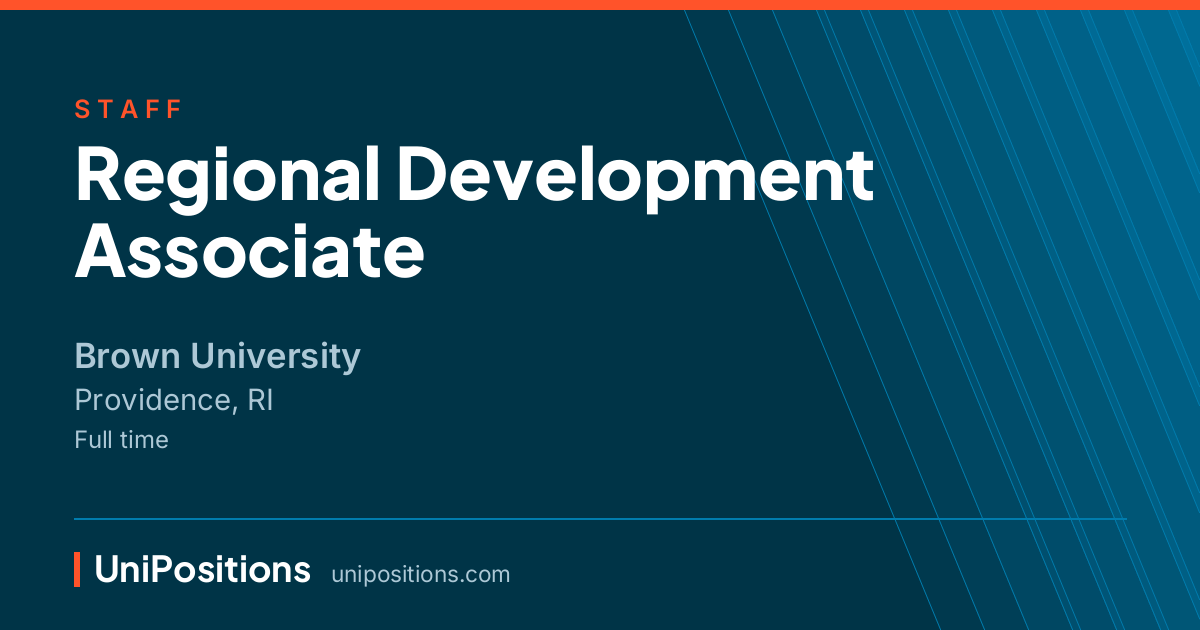Regional Development Associate at Brown University, Providence, RI