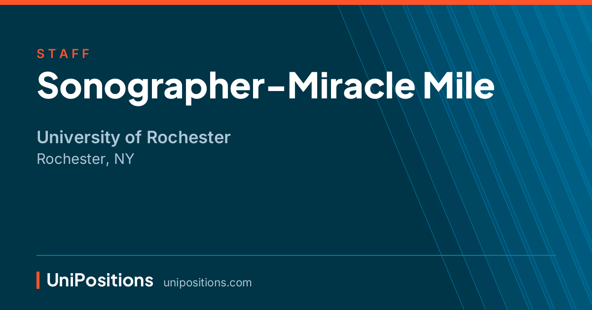 Sonographer-Miracle Mile at University of Rochester, Rochester, NY