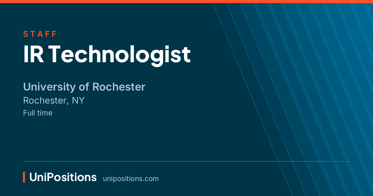 IR Technologist at University of Rochester, Rochester, NY