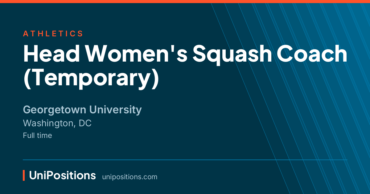 Head Women's Squash Coach (Temporary) at Georgetown University, Washington, DC