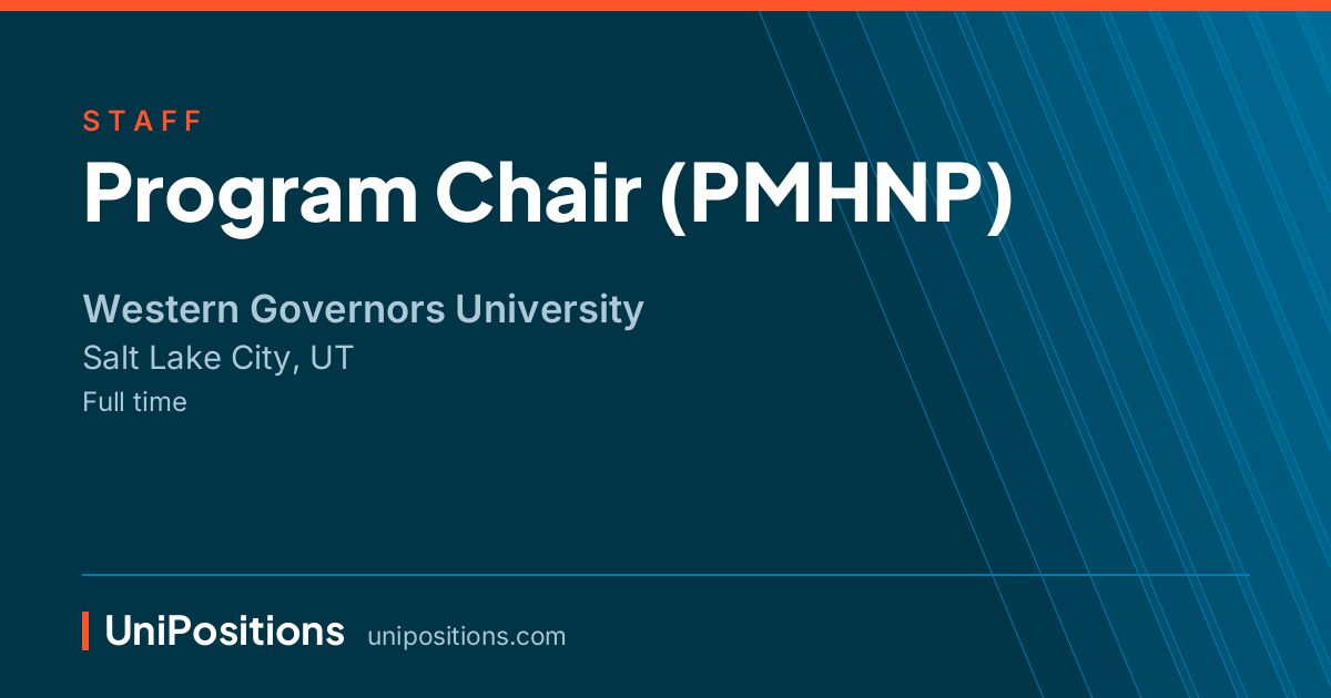 Program Chair (PMHNP) at Western Governors University, Salt Lake City, UT