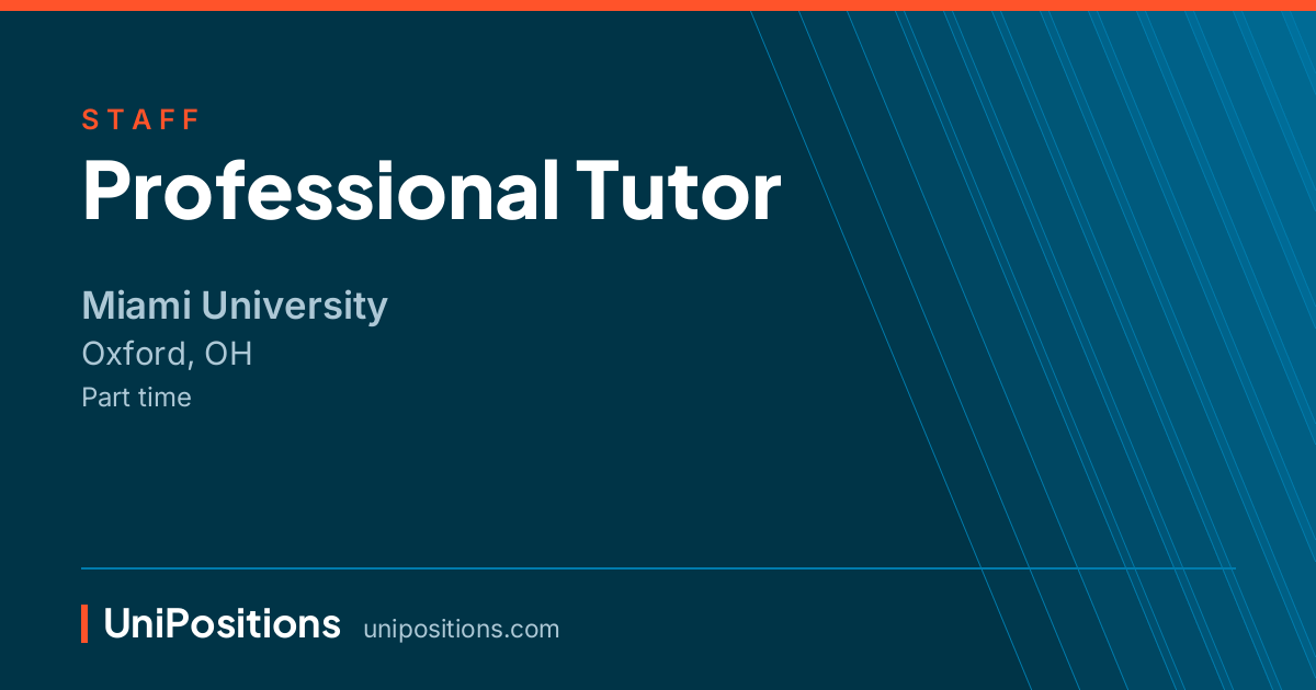 Professional Tutor at Miami University, Oxford, OH