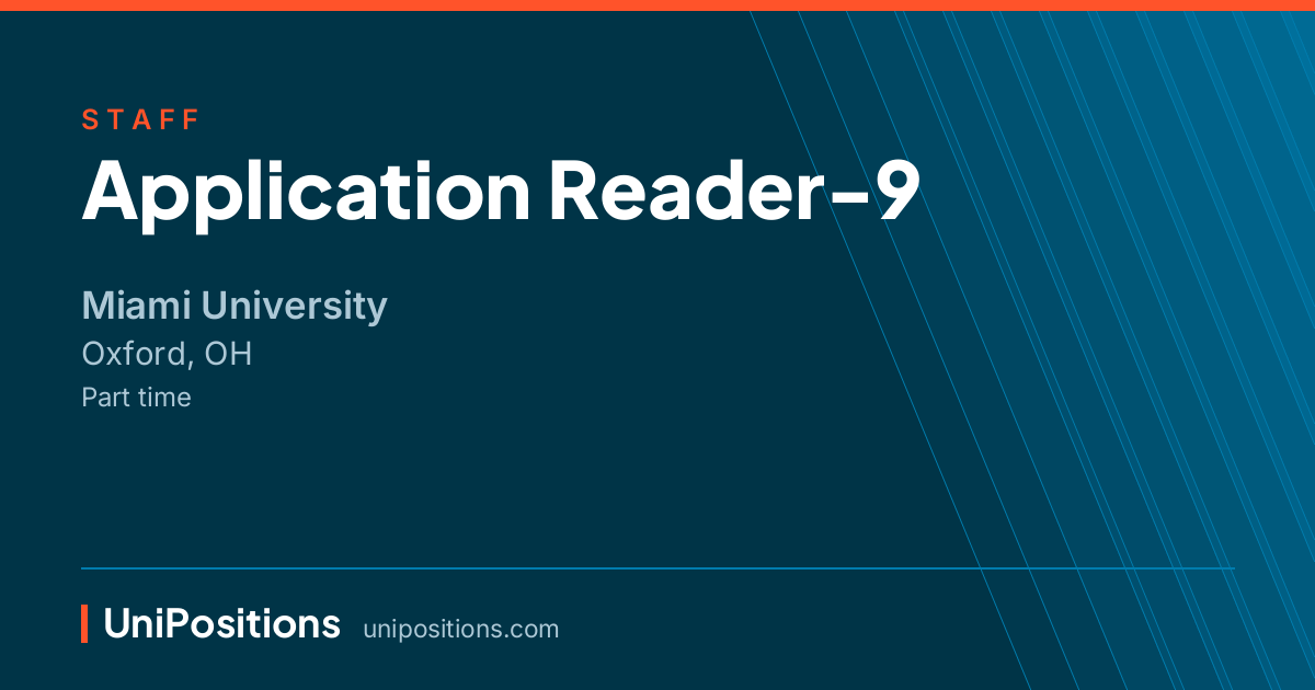 Application Reader-9 at Miami University, Oxford, OH