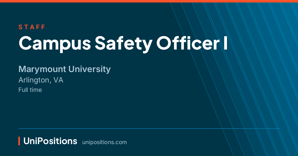 Campus Safety Officer I at Marymount University, Arlington, VA