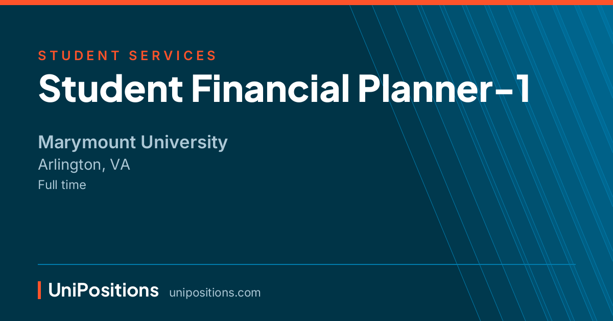 Student Financial Planner-1 at Marymount University, Arlington, VA
