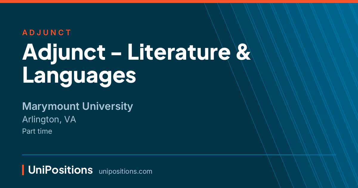 Adjunct - Literature & Languages at Marymount University, Arlington, VA